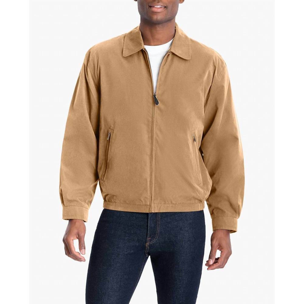NEW LONDON FOG fog auburn light weight zip front golf jacket in camel